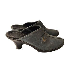 Cole Haan Womens Gray Suede Slip-On Heeled Mules Size 7